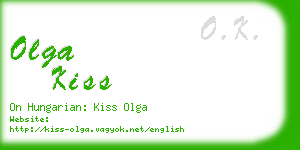 olga kiss business card